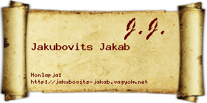 Jakubovits Jakab névjegykártya