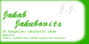 jakab jakubovits business card
